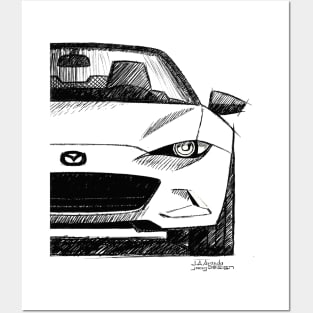 My drawing of the Japanese roadster car ND Posters and Art